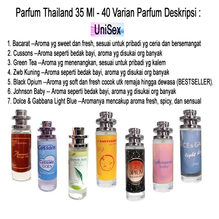 Kanzo - [BPOM] Parfum Thailand Barcarat 35ml Premium / Parfum Thailand Nagita Slav 35ml Best Seller / Parfum Pria &amp; Wanita Wangi Tahan Lama