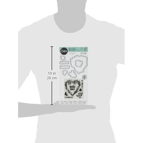 

✨BISA COD✨ Sizzix Framelits Dies 7/Pkg W/Clear Stamps -Hello Love