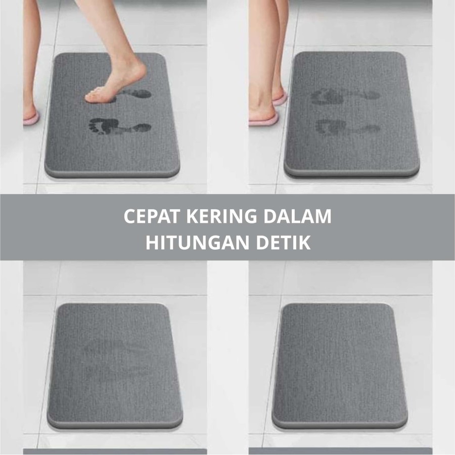 keset kaki diatomite bath mat anti slip / keset serap air