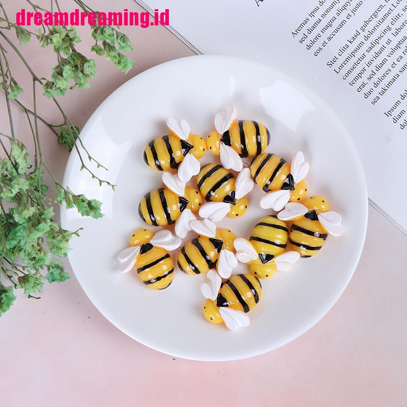 10pcs Hiasan Lebah Flatback Bahan Resin Cabochon Untuk Diy Craft