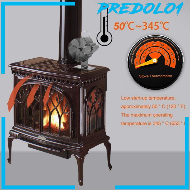 [PREDOLO1] Upgrade Mini Heat Powered Stove Fan Efficiency 6-Blade Quiet for Fireplace