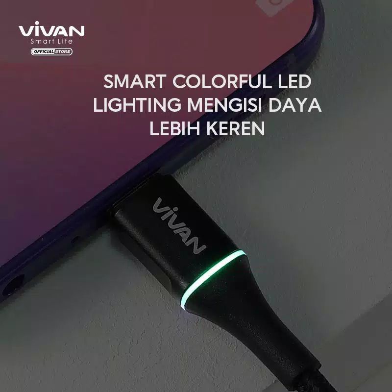 KABEL DATA LIGHTNING 2.4A 100CM VIVAN VDL100