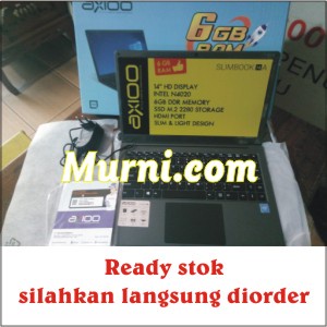 laptop baru AXIOO SLIMBOOK 14A INTEL N4020 ram 6gb SSD 128GB LAYAR 14 inchi siap pakai