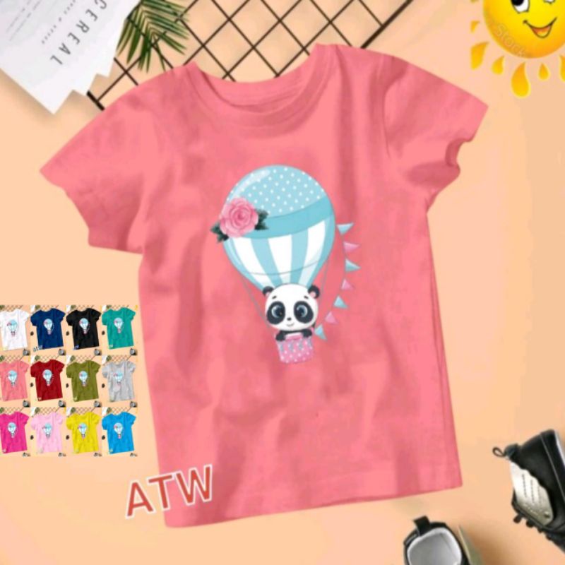 KAOS ANAK CWO/CWE SABLON DIGITAL (bear balon)