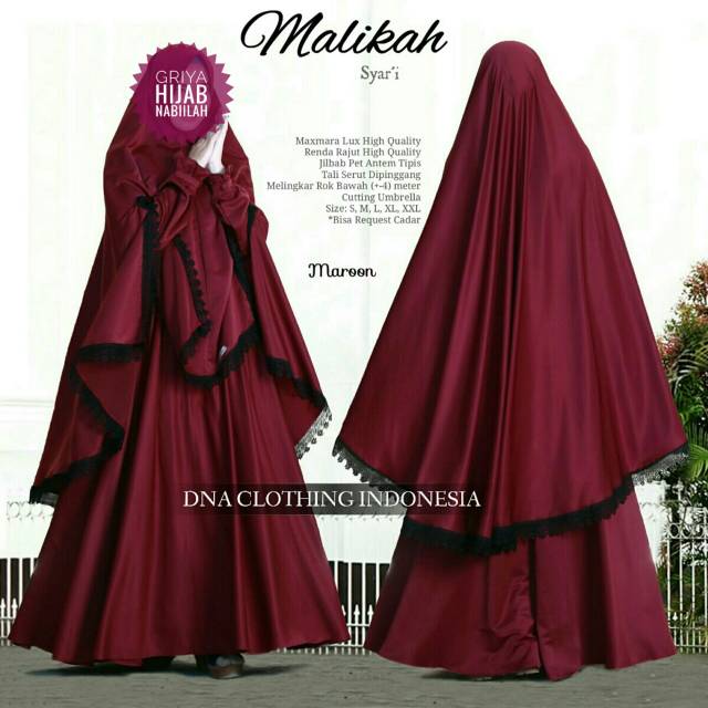 Gamis syari eksklusif Malikah Syari Ori DNA