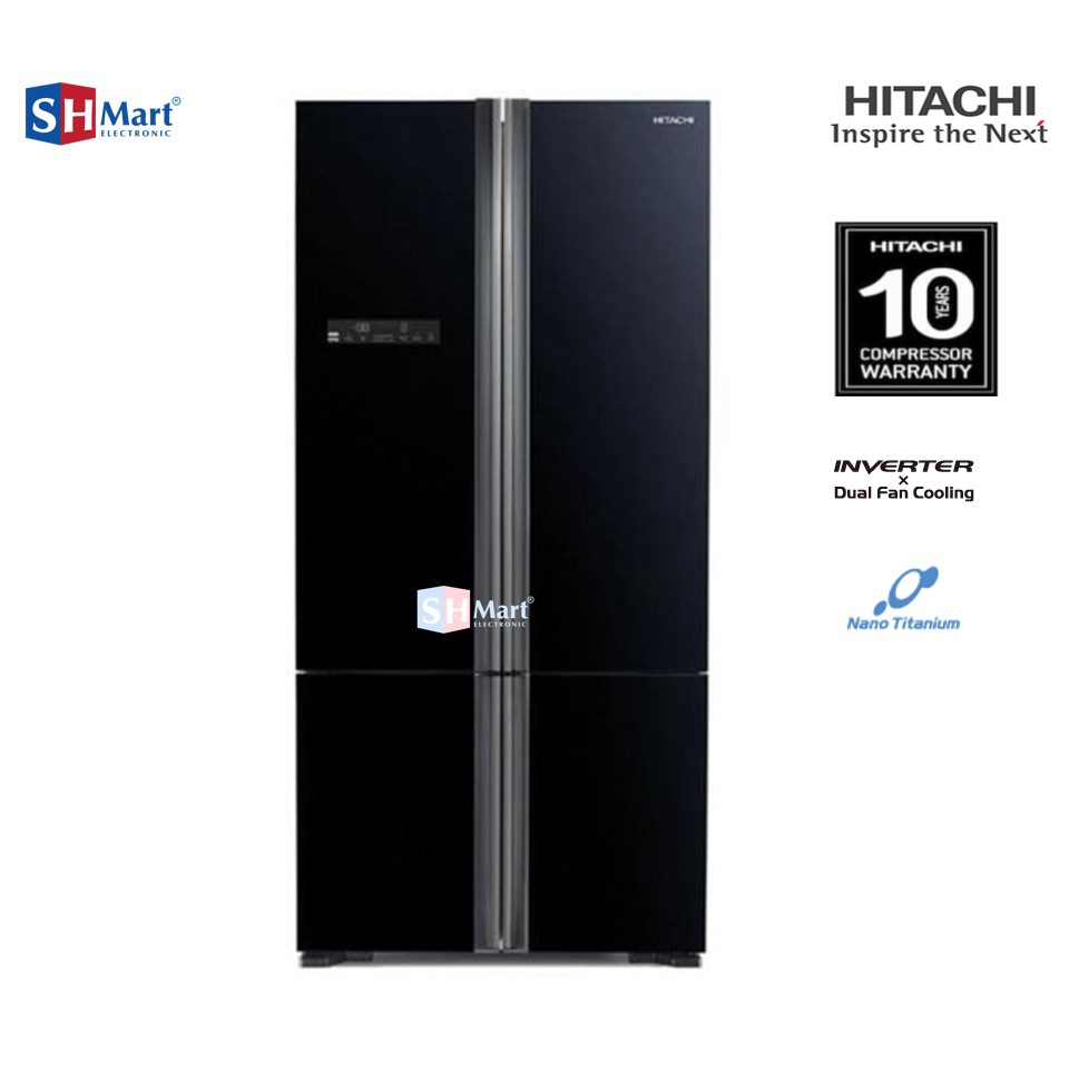 KULKAS SIDE BY SIDE HITACHI 4 PINTU KAPASITAS 640 LITER R-WB80PGD5 / RWB80PGD5 MULTI DOOR GARANSI RESMI (MEDAN)