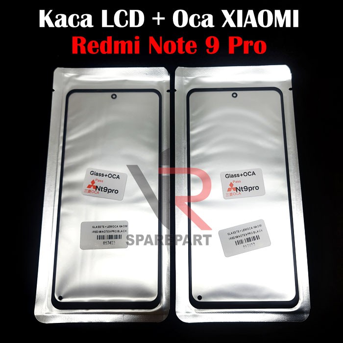 GLASS - KACA LCD TS XIAOMI REDMI NOTE 9 PRO + LEM OCA