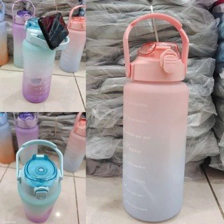 PROMO MURAH Botol minum 2 liter lucu botol minum kekinian viral botol pelangi botol minum motivasi BISA COD