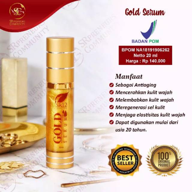 Gold Serum SR12 - Serum Glowing Antiaging - Serum Flek Hitam - Serum Pencerah Kulit BPOM