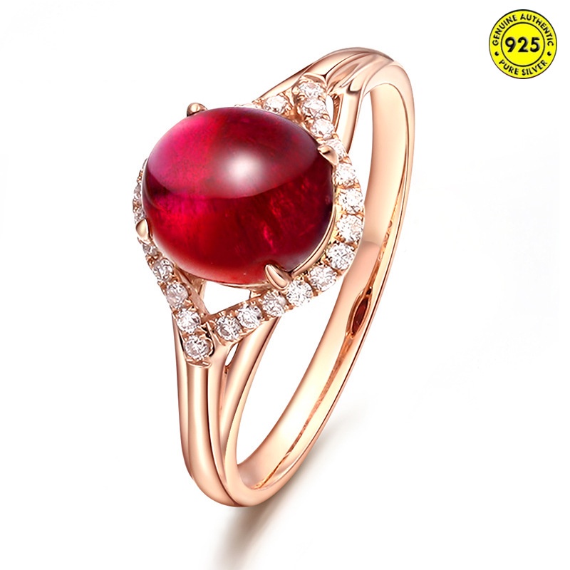 Cincin Berlian Ruby Warna Merah Untuk Pasangan