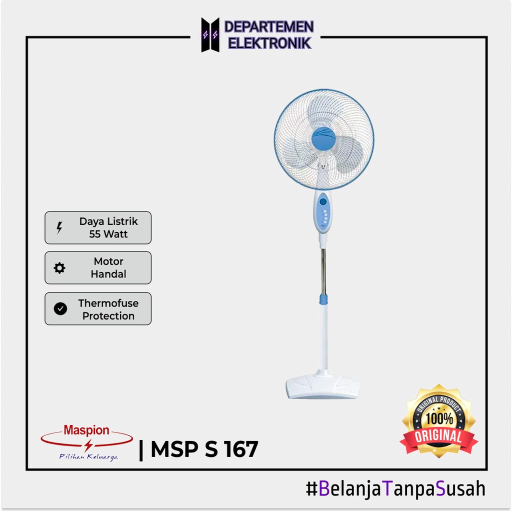 Stand Fan Maspion EX167S / Kipas Maspion EX 167 S 2in1 MURAH BANGET / GARANSI RESMI