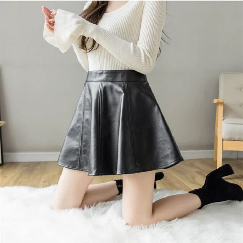 Rok Kulit Korean Style Mini Skirt