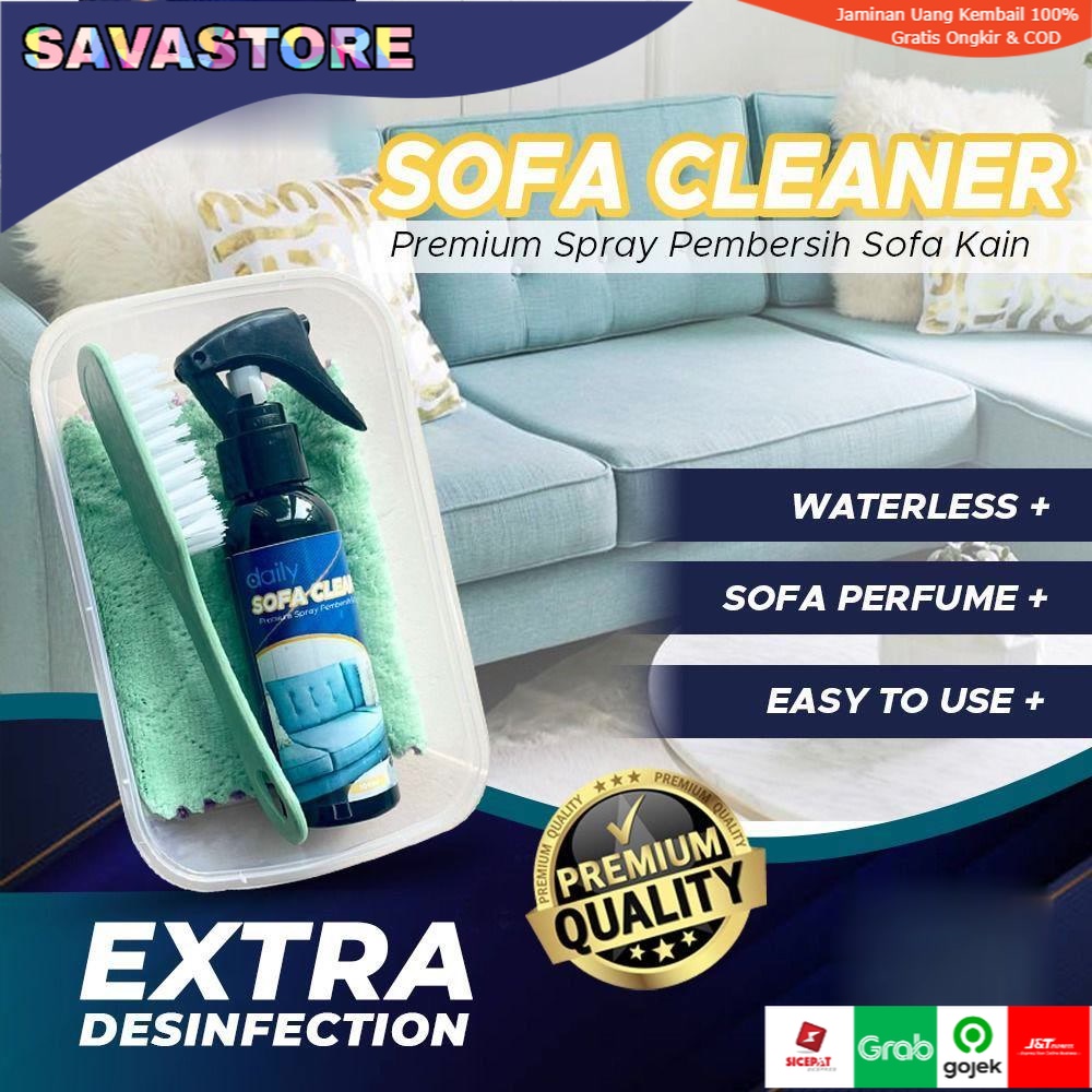 DAILY SOFA CLEANER PEMBERSIH SOFA KAIN KASUR BANTAL KARPET PREMIUM - SPRAY PEMBERSIH AMPUH SOFA KAIN - SOFA CLEANER PACK PREMIUM WATERLESS