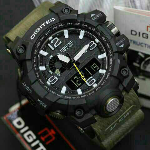 JAM TANGAN PRIA ORIGINAL DIGITEC BATMAN GREEN ARMY WATERRESIST