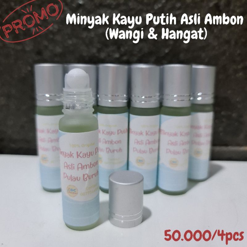 Minyak Kayu Putih Asli Ambon Pulau Buru 4pcs 50rb Panas Wangi 7ml roll