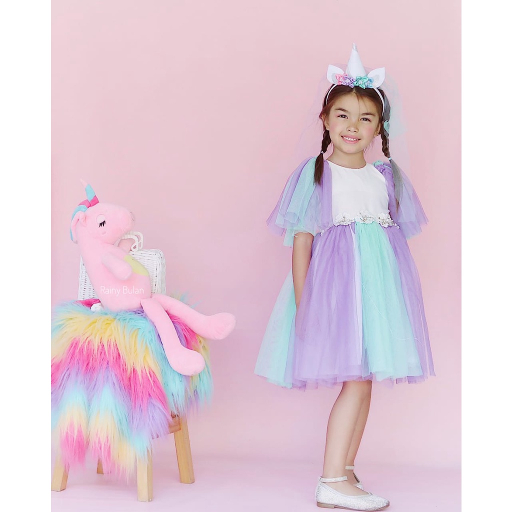 Dress Little Ponny Anak Unik FREE BANDO /Gaun Pesta Anak/Dress Anak