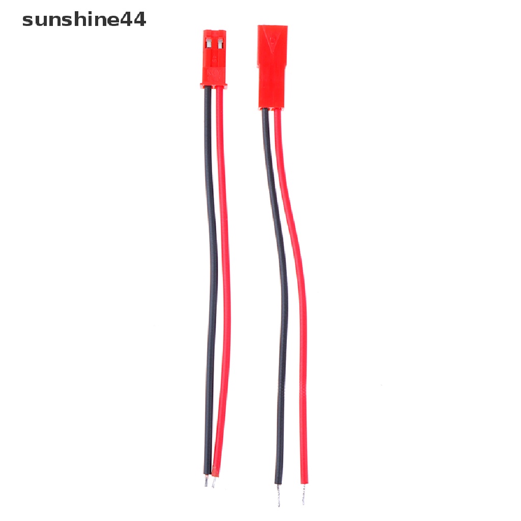 Sunshine 20pcs Kabel Konektor 2 Pin male female jst plug 22 awg Untuk Baterai rc