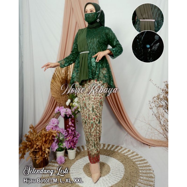 Baru - COD~SET KEBAYA MODERN AURORA TULLE SELENDANG/KEBAYA BROKAT/KEBAYA PESTA/KEBAYA WISUDA/TUNIK BROKAT