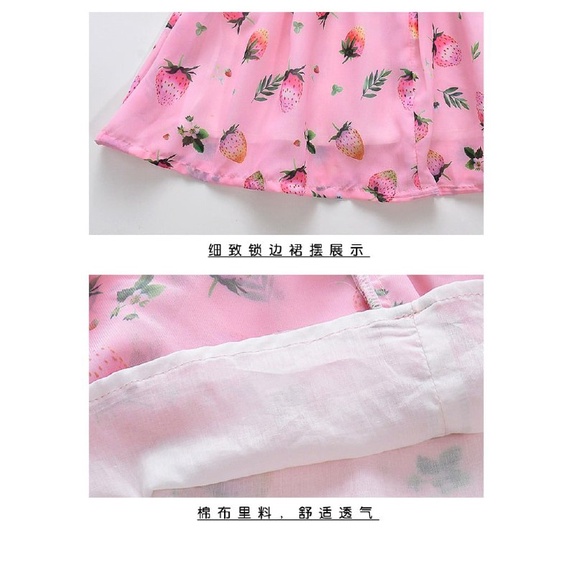 Promo !! Dress anak perempuan import/ dress cute/ Dress strawberry tiffany girl  uk 1-2th