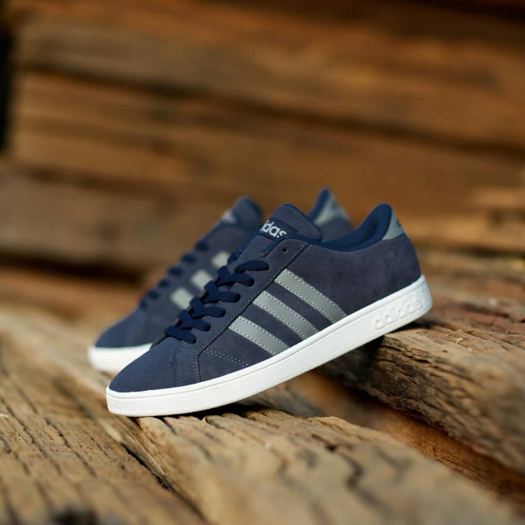 SEPATU ADIDAS NEO BASELINE NAVY LIST SILVER ORIGINAL