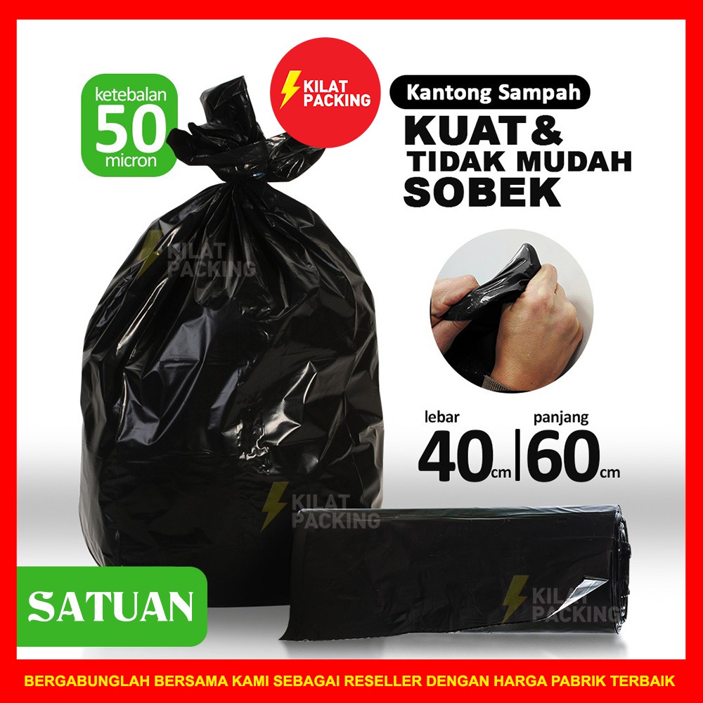 Jual Plastik Sampah Trash Bag Kantong Plastik Sampah Kresek Sampah Hitam Premium 40cm X 2208