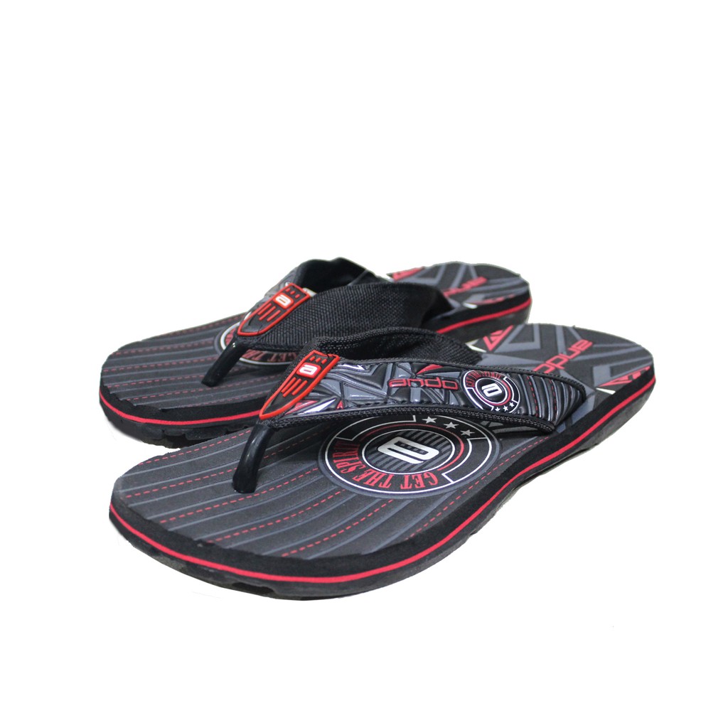 ANDO OFFICIAL - Sandal Gunung / Sendal Jepit Casual Pria Ando Verdiano  in Black Red