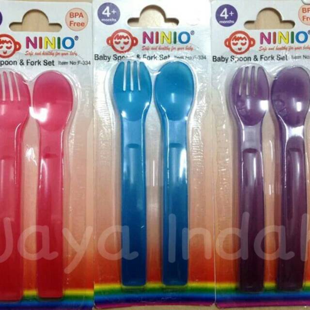 Original ninio sendok garpu makan set anak ninio