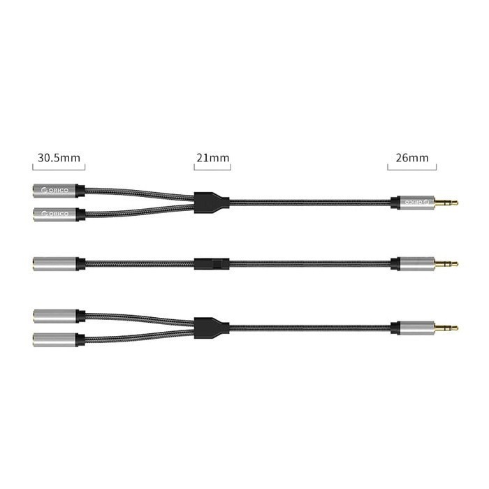 ORICO AM-2F3 2in1 3.5mm M to F Audio Cable Black