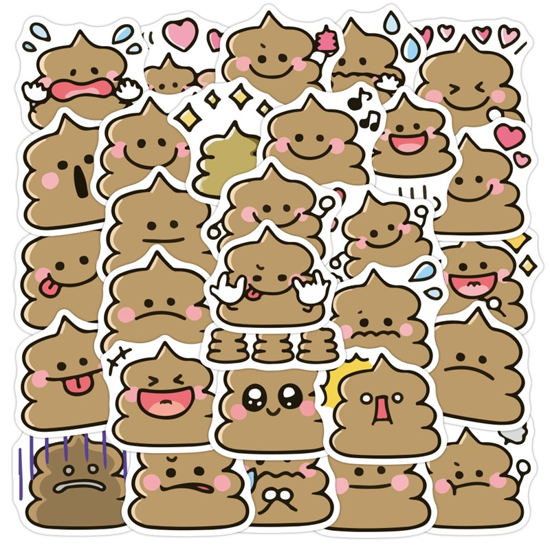 Lucu kotoran stiker kartun bau ayah lucu Jurnal bahan kreatif ponsel case epoxy tangan Buku stiker X