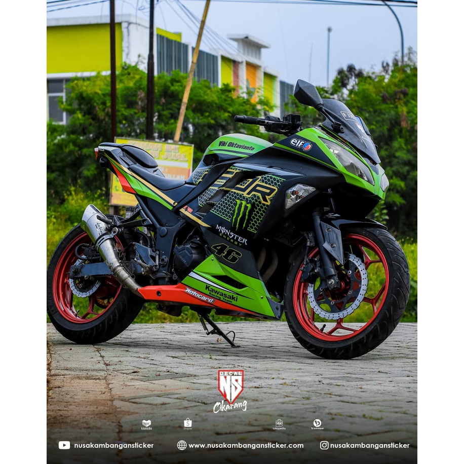 Costume Stiker Ninja 250 Hijau Grafis Fullbody