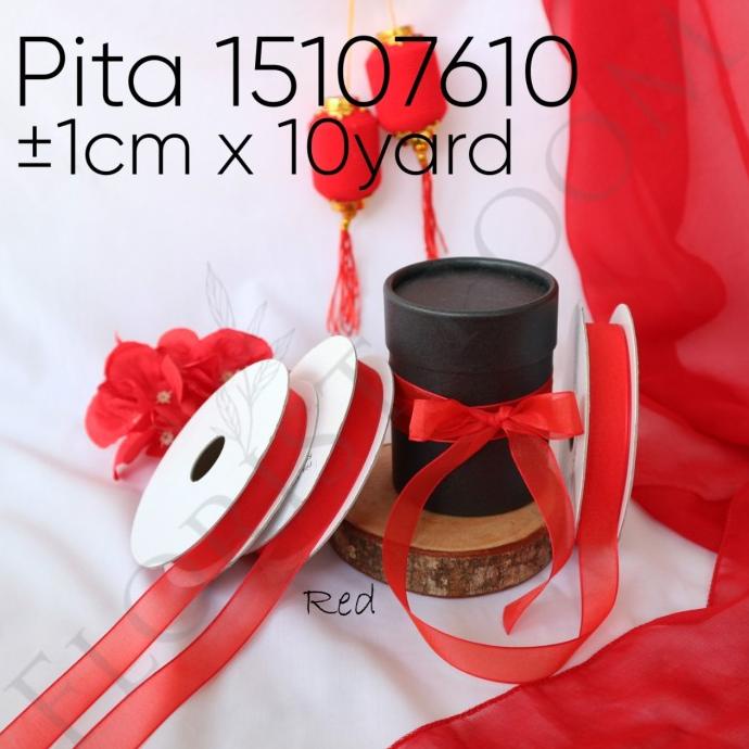 

READY COD Pita 15107610 Red 1cm x 10Yard - Ribbon - Hampers - Pita Imlek TERBATAS Kode 554