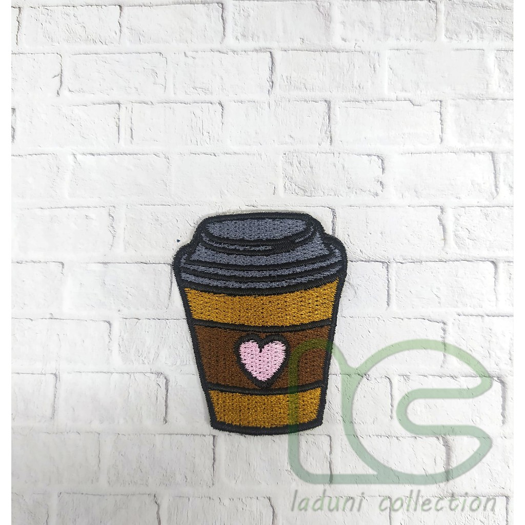 Patch Bordir COFFEE CUP / Bordir Tempel