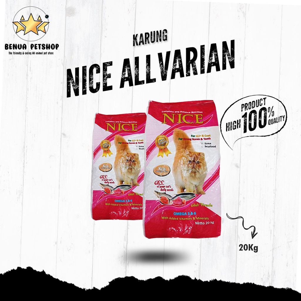 Makanan Kucing kering NICE Cat 20kg All Varian (GRAB GOSEND)