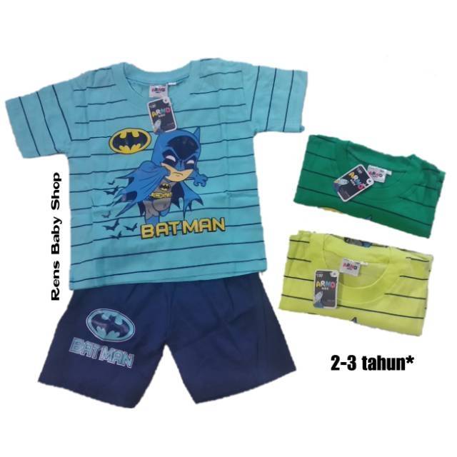 Setelan baju BATMAN / CAPTAIN AMERICA Arno anak 1 / 2 / 3 tahun