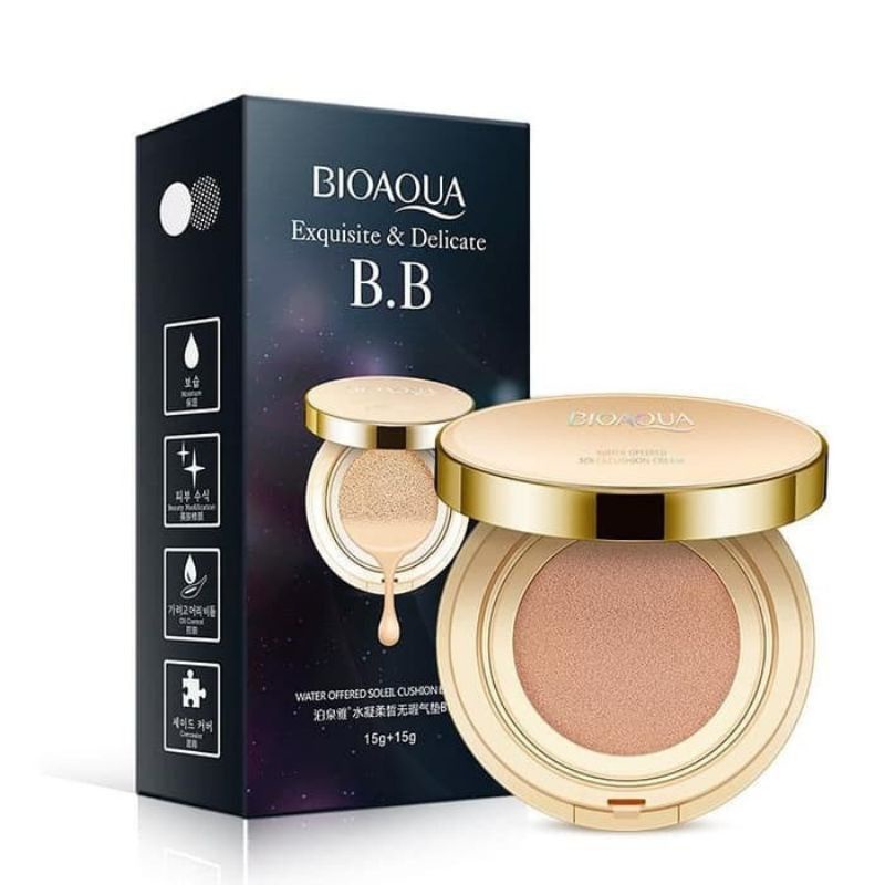 BIOAQUA Hydrating Soft And Flawless Air Cushion BB Cream Natural Ivory Light Complexion