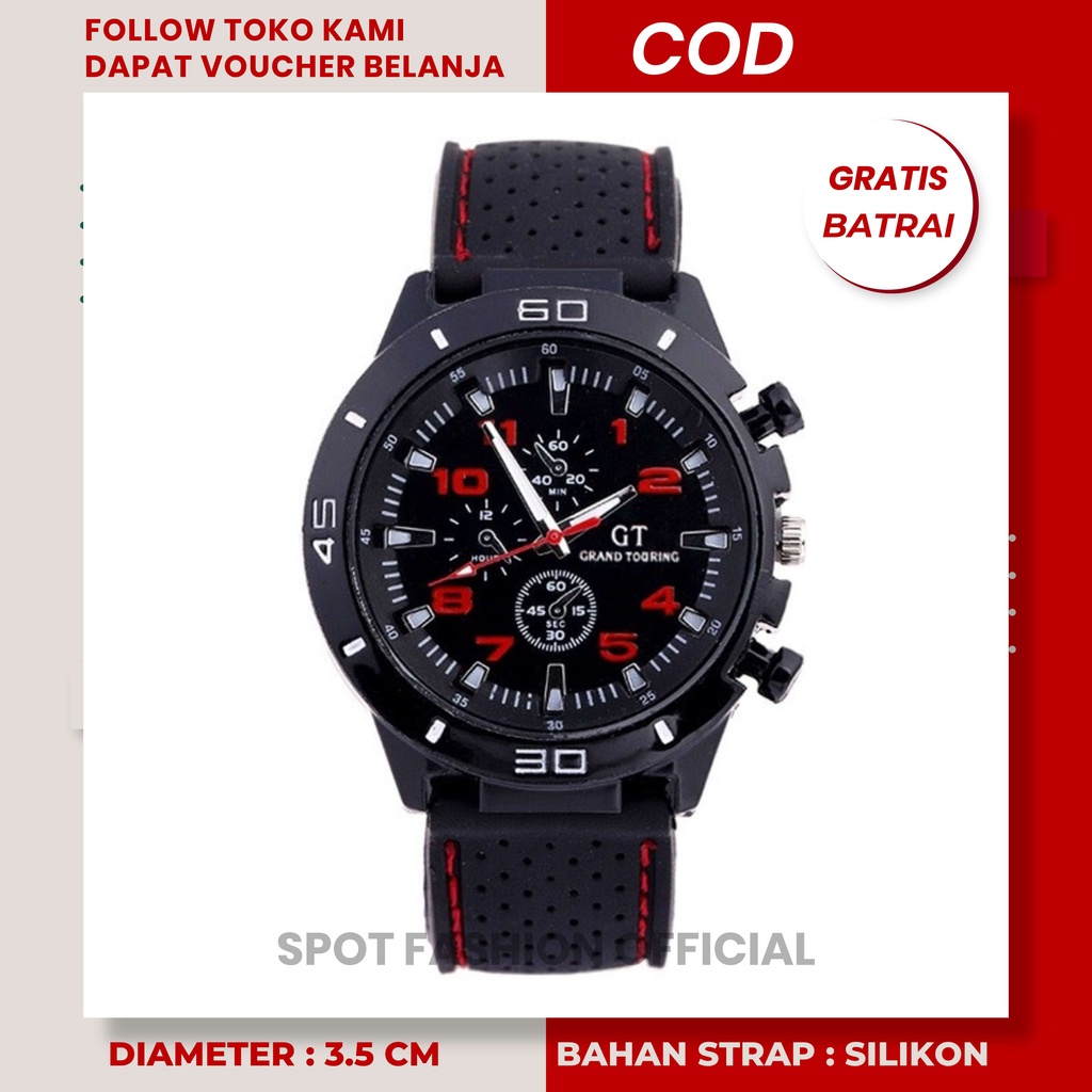 Jam tangan sport pria original analog branded import anti air murah korea waterproof terlaris