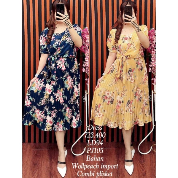 Fy Prisklet Dress Wollpeach Import combi Plisket