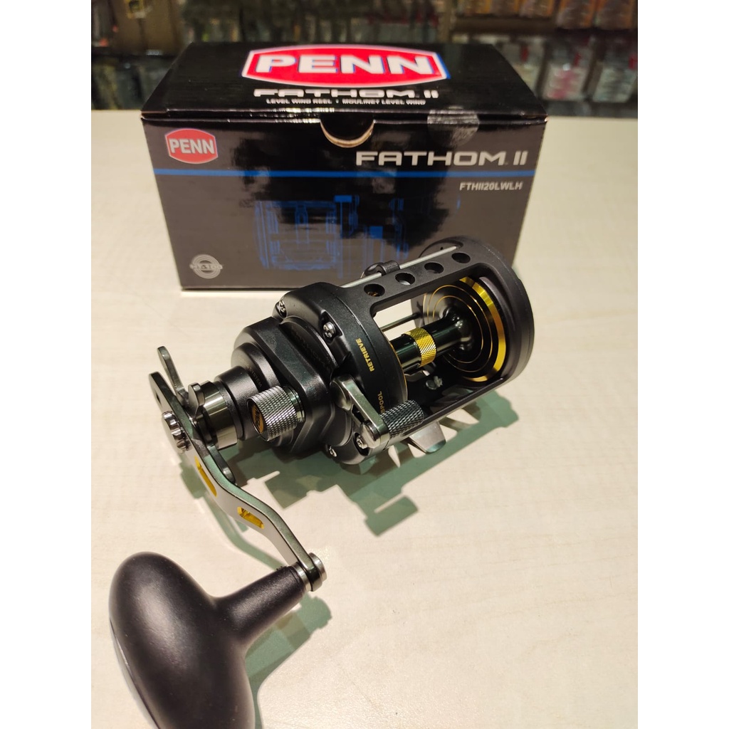 Reel Pancing PENN Fathom II FTHII20LWLH Reel Trolling Overhead OH Handle Kiri Murah
