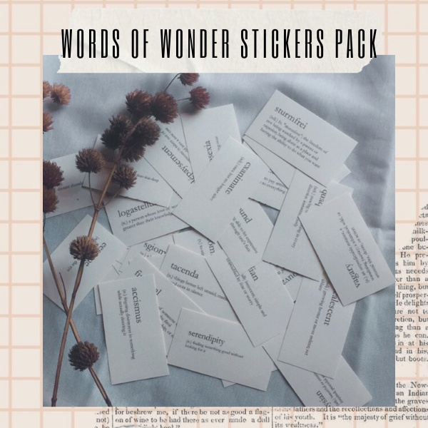 

[30 pcs] words of wonder stickers pack | stiker kata-kata aesthetic | stiker estetik