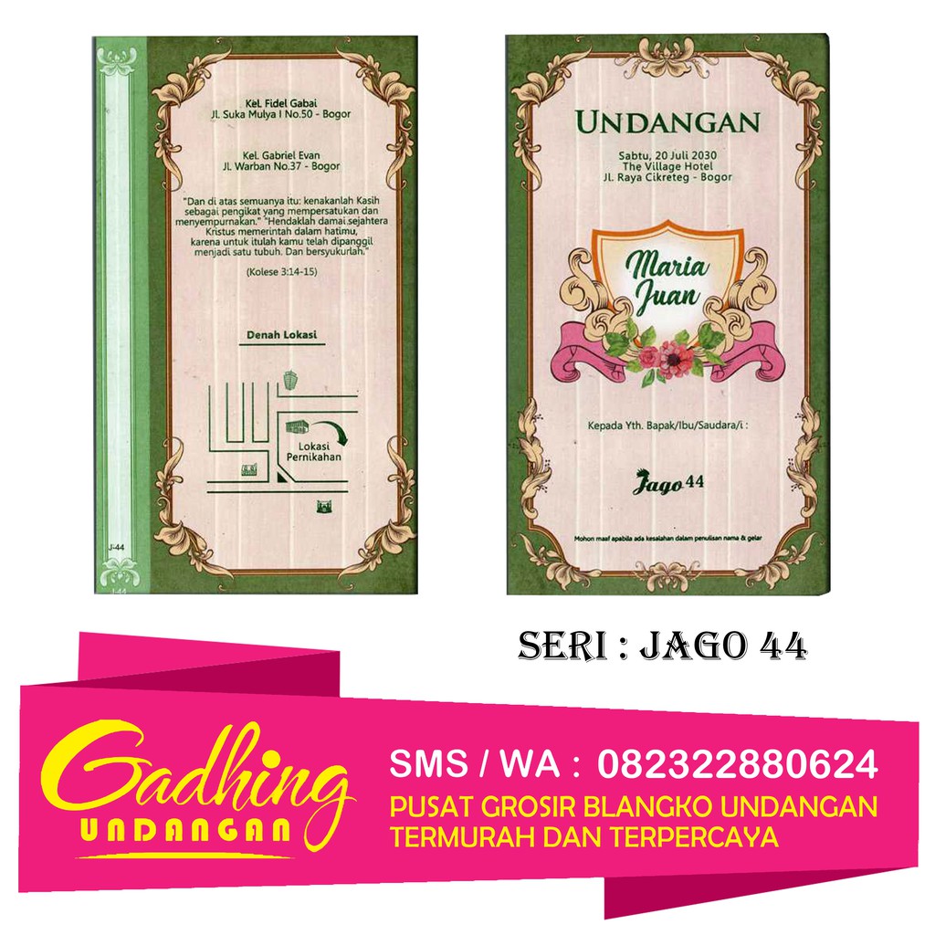 Blangko Undangan JAGO 44 Harga Murah isi 100 Lembar