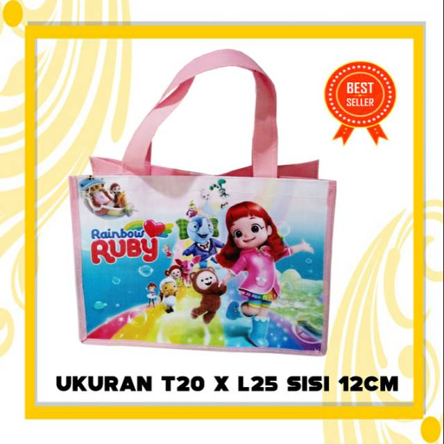 

Souvenir ultah rainbow ruby pink goodie bag rainbow ruby pink