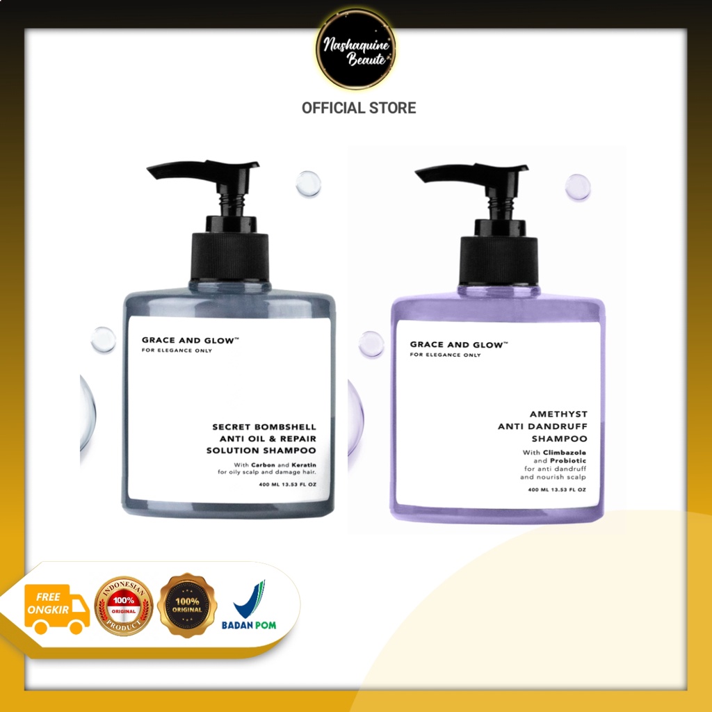 Grace &amp; Glow Secret Bombshell Anti Oil and Repair Shampoo - Amethyst Anti Dandruff Shampoo 400ml