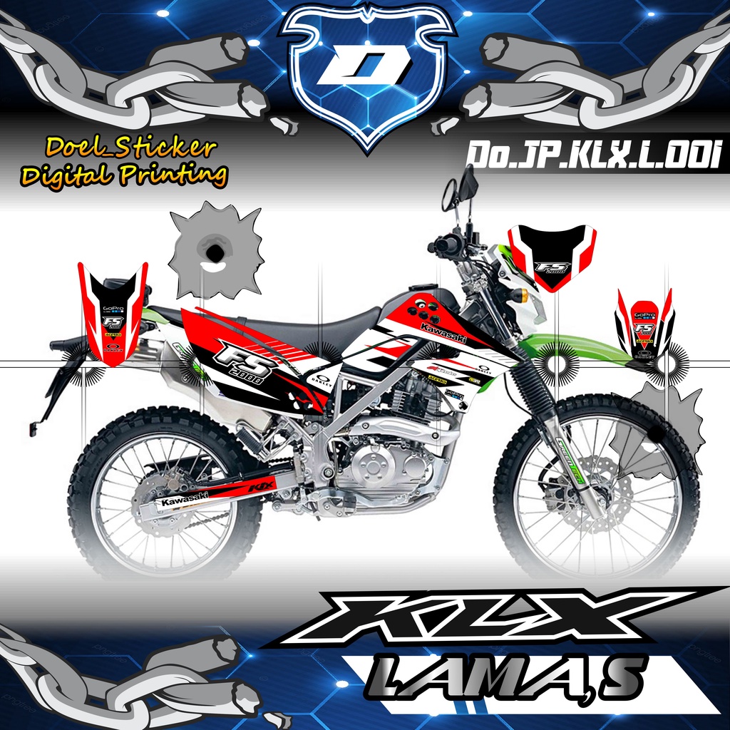 Sticker Stiker Striping Lis Variasi KLX 150 S / L Lama Desain 002