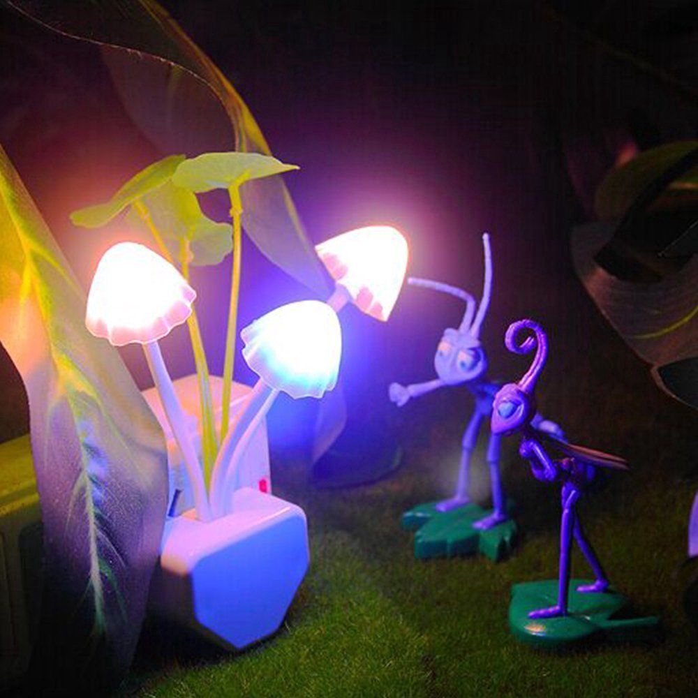 Lampu Malam LED Bentuk Jamur dengan 7 Warna Dapat Berubah untuk Dekorasi Dinding