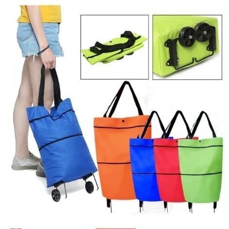 Tas Belanja Trolley Troly Lipat Shopping Foldable Bag Serbaguna