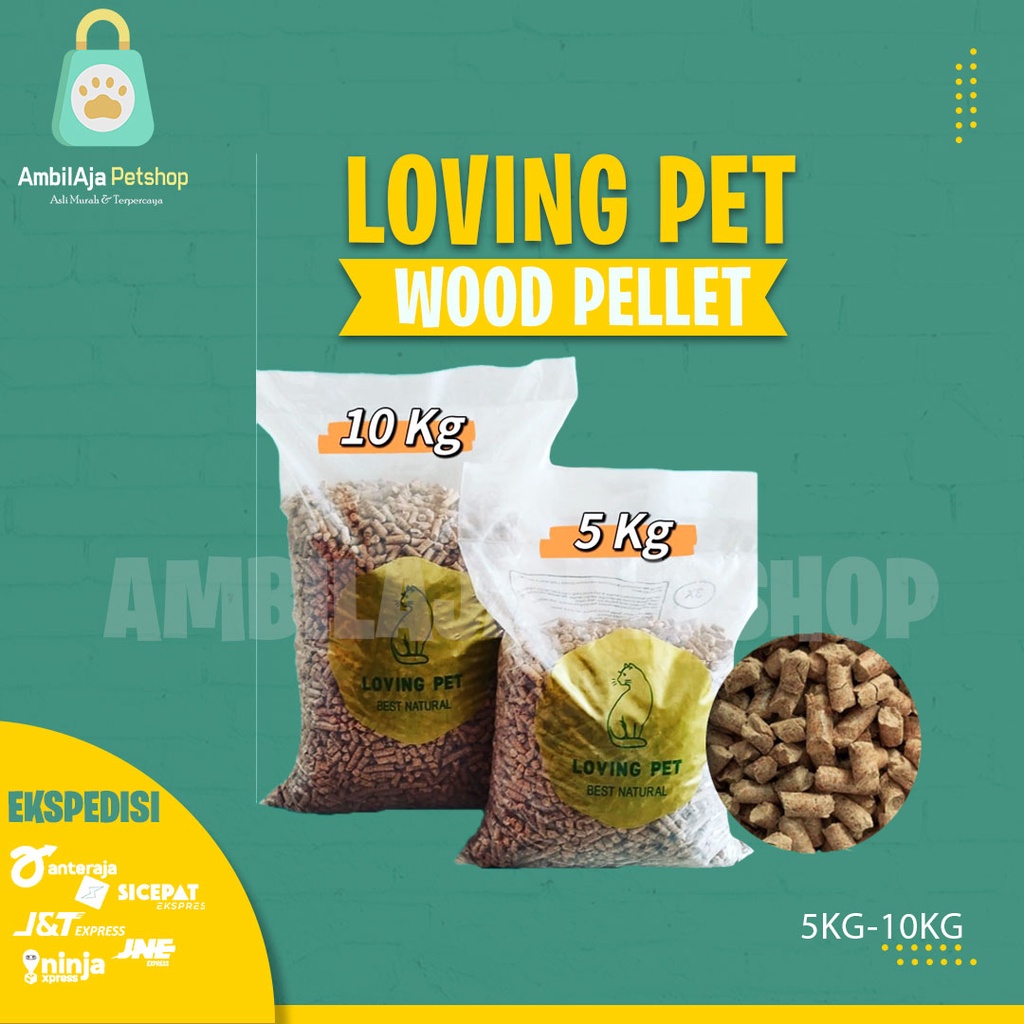 Wood Pellet / Pelet Kayu / Alas Kandang Kucing Kelinci Loving Pet (Grab Gojek)