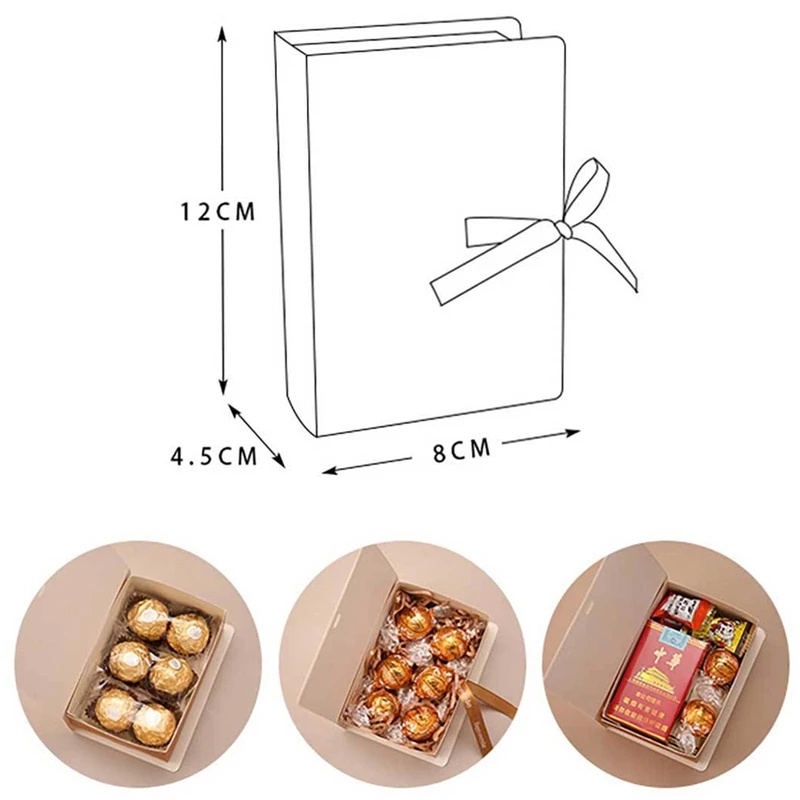 1 Pc Pack Book Shape Merry Christmas Candy Boxes / Christmas Santa Claus Gift Bag / Home New Year Party Decoration Supplies