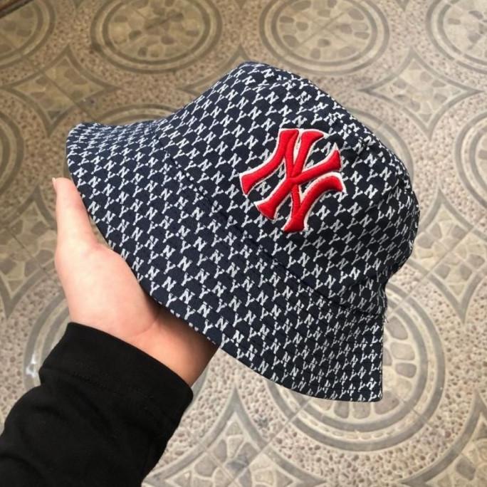 Promo Mlb Bucket Hat New York Yankees Fisherman Cap Reversible Free Goodie B - Navy