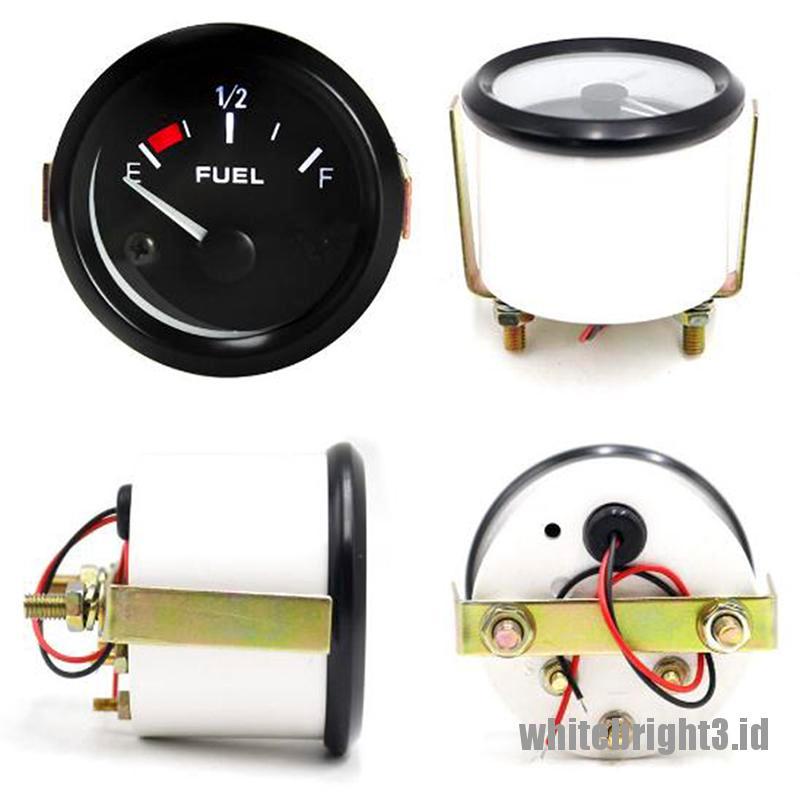 Panel Indikator Level Bahan Bakar Mobil / Kapal Laut Analog 52mm Dengan Bezel Hitam + LED Merah