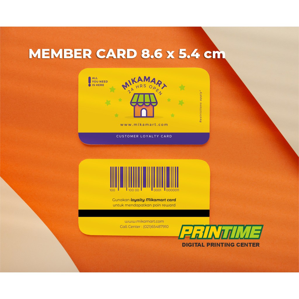 

MEMBER CARD TOKO 8.6 X 5.4 CM